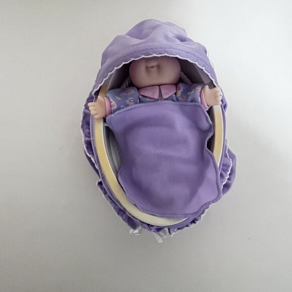 Vintage Cabbage Patch Kids Doll Magic Nursery Cradle Carriage Purple Set 1998 - Picture 4 of 16